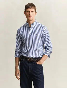 Camisa de hombre de manga larga con diseño de rayas tallas grandes - Gant - FashionsVida