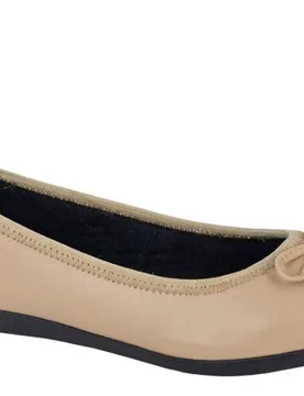 Eria Ballerina Womens Leather Shoes - Beige - Size Uk 5 - Cipriata - FashionsVida