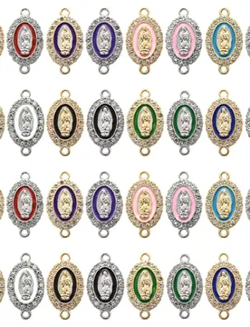 Pcs Virgin Mary Enamel Charms Alloy Virgen de Guadalupe Connector Pendants Inlay Rhinestones For DIY Necklaces Jewelry Making - Aliexpress - FashionsVida