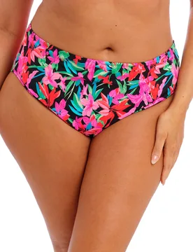 Womens Savaneta Mid Rise Bikini Brief Black - Pink Material_polyamide - Size 6xl - Elomi - FashionsVida