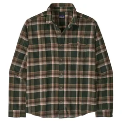 Mens Long-Sleeved Lightweight Fjord Flannel Shirt - Treeline Green