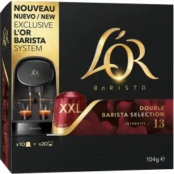 Estuche 10 cápsulas XXL café Double Barista Selection intensidad 13 compatibles con System