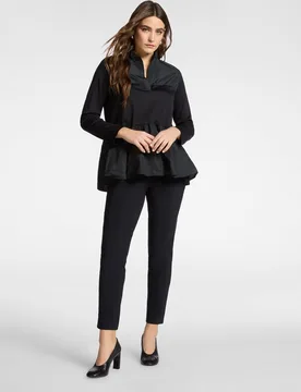 Pantalones de mujer chinos de jersey cierre con botones y cremallera - Elena Miró - FashionsVida