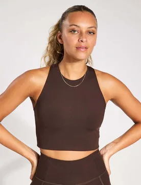 Dylan Non Wired Sports Bra (A-E) Brown female - Girlfriend Collective - FashionsVida