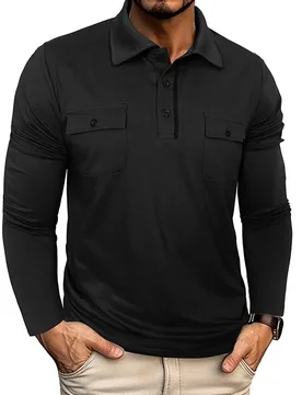 Autumn Men's Long Sleeve Pocket Lapel POLO Shirt Outdoor Casual - Aliexpress - FashionsVida