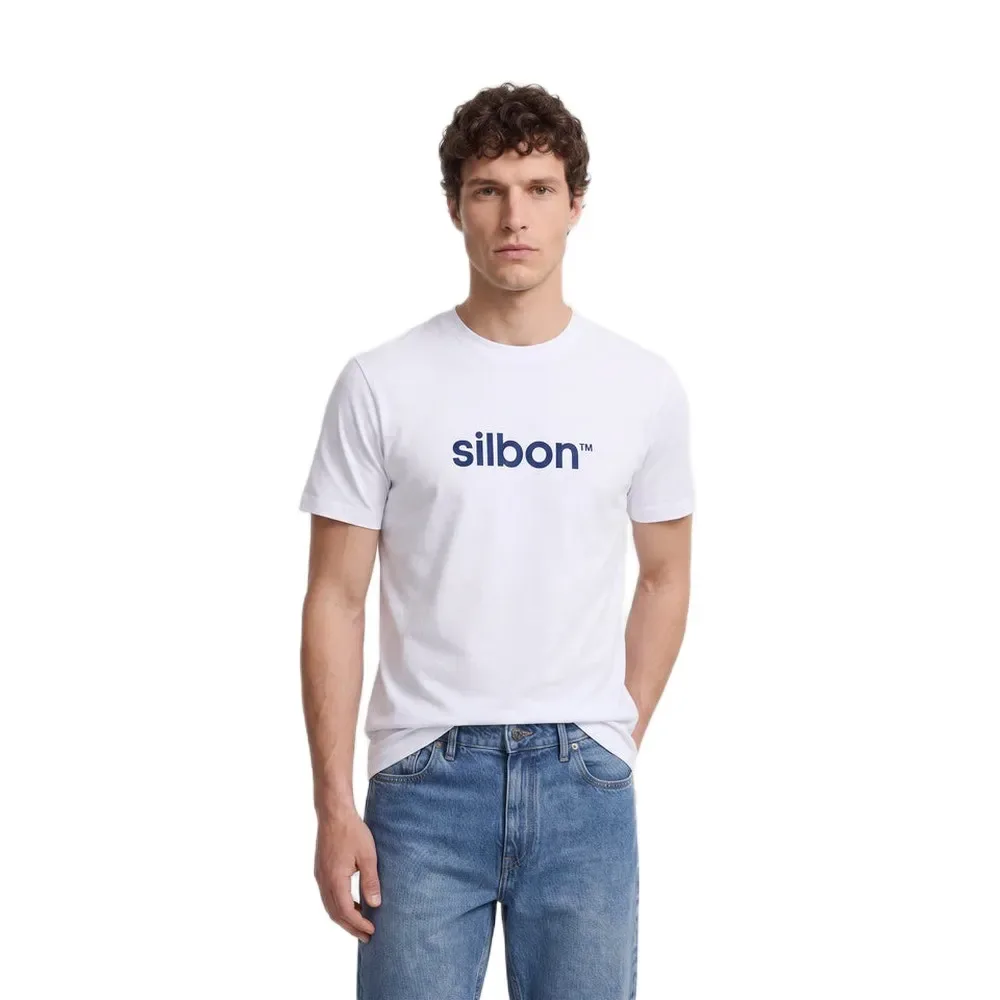 Maglietta A Maniche Corte Flock White S - Silbon - FashionsVida