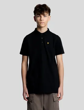 Kids' Sports Polo Shirt in Black - Lyle & Scott - FashionsVida