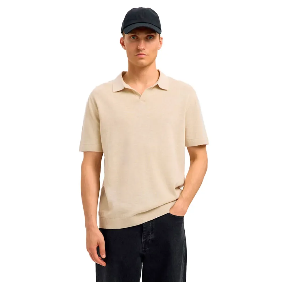 Polo A Maniche Corte Mattis Oatmeal L - Selected - FashionsVida