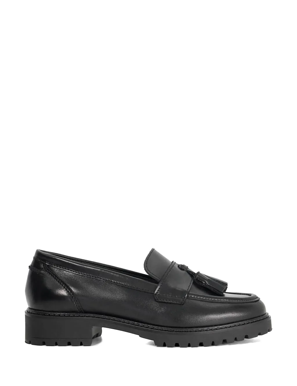 Leather Tassel Flatform Loafers Black female - Dune london - FashionsVida