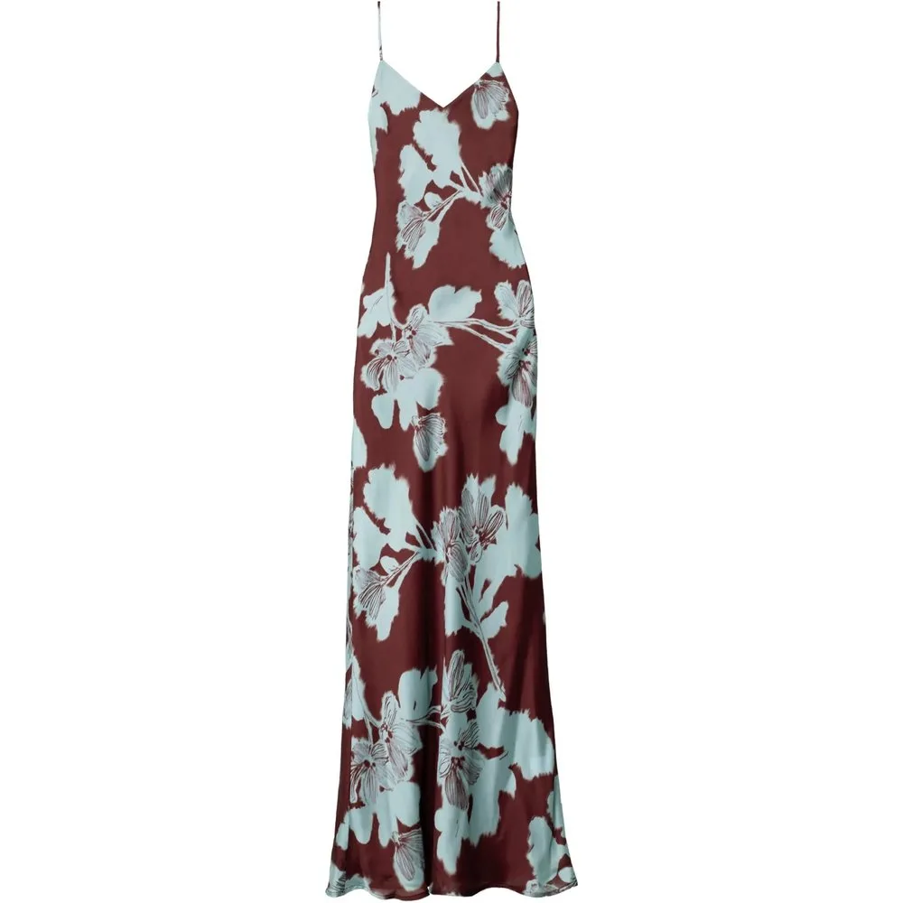 Vestido largo lencero con tirantes - The-Are - FashionsVida