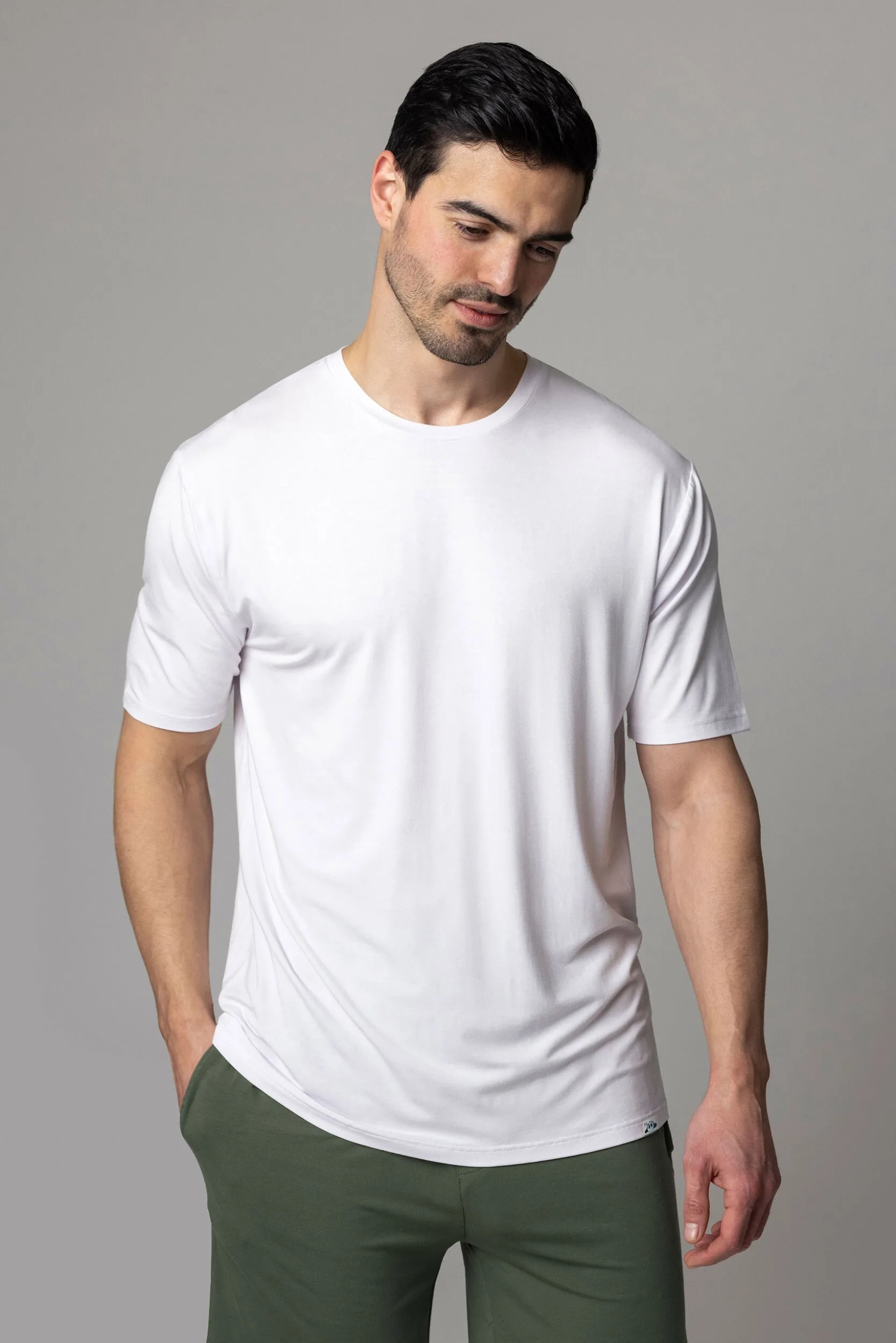 Mens 1 Pack Bamboo Loungewear Selection T-Shirt White Extra Large - White - Size: Extra Large - Lazy Panda - FashionsVida