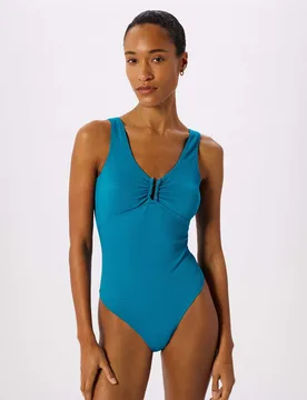 Textured Ring Detail Swimsuit Teal female - Whistles - FashionsVida