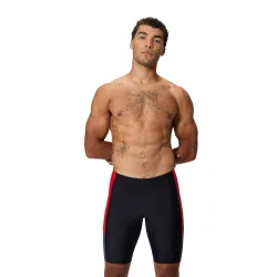 Mens Colour Block Logo Jammer Shorts (Black/red)