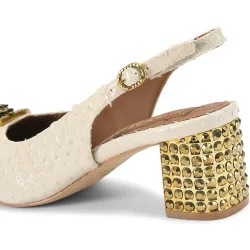 Zapatos de salón de mujer de piel con efecto serpiente