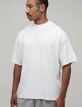 Herren Oversized Super Heavyweight T-Shirt White Größe XS - boohooMAN - FashionsVida