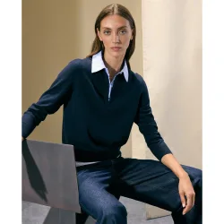 Jersey de mujer cuello polo manga larga