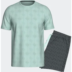 Pijama corto de hombre estampado en lyocell