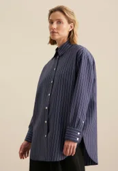 Longbluse Streifen Blau 34