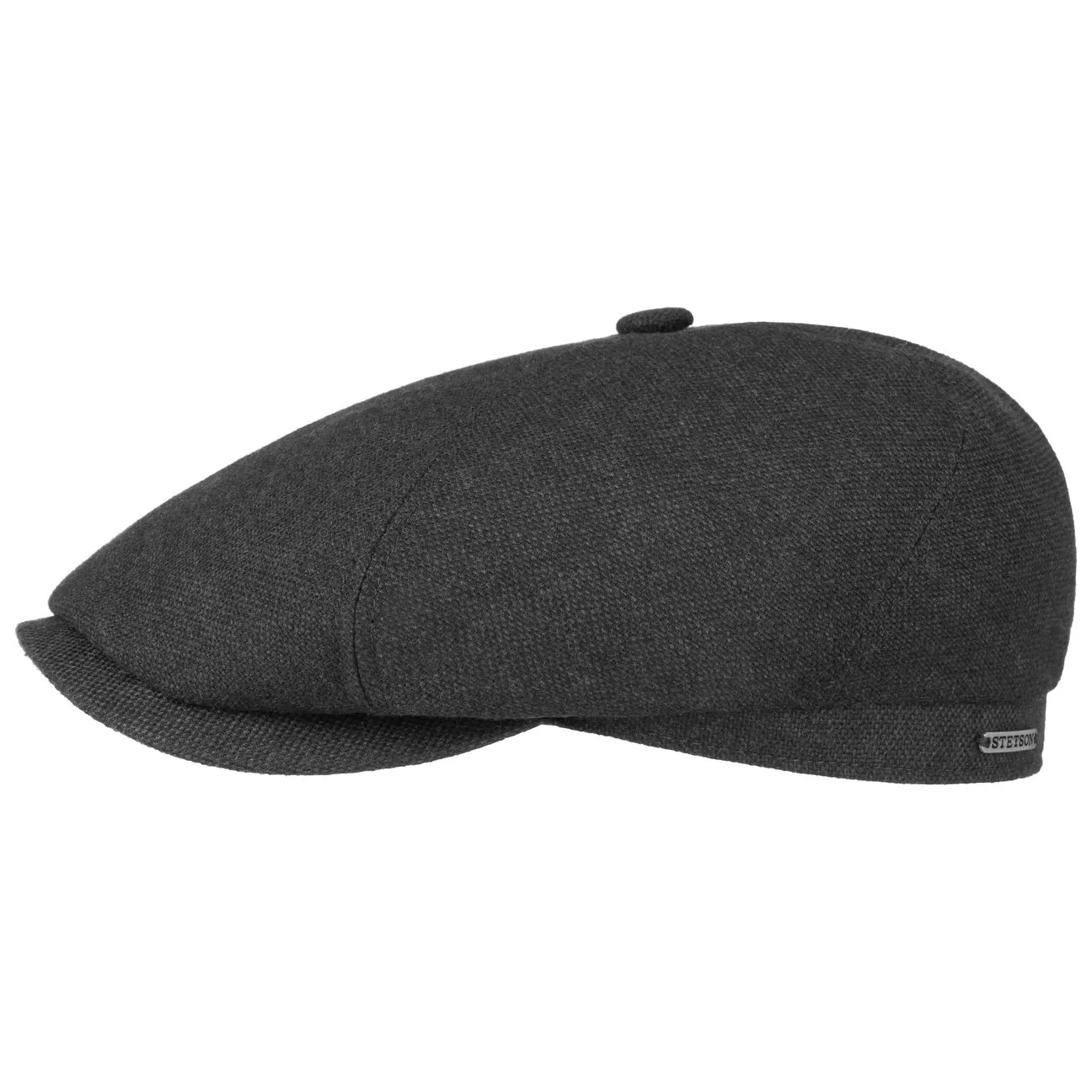 Brooklin Wool Cashmere Flat Cap by - anthracite - Size: 55 cm - Stetson - FashionsVida