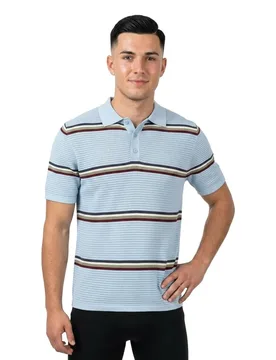 Polo A Maniche Corte Maine Knit Cashmere Blue L - Jack & jones - FashionsVida