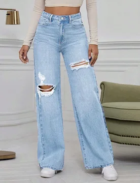 Jeans de mezclilla desgastados y lavados S - Shein - FashionsVida