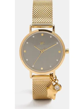 Reloj de mujer de acero inoxidable redondo con abalorio de corazón - Parfois - FashionsVida