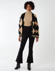 High Waist Flare Jeans - 14 / BLACK - female