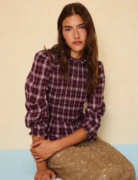 Top de mujer cuadros con nido de abeja - Easy Wear - FashionsVida