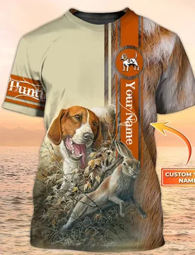Personalized Name Rabbit Hunting With Beagle 3D All Over Printed Men's t shirt Summer style Casual Unisex street T-shirt TX282 - Aliexpress - FashionsVida