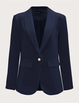Blazer de mujer con cuello de chal y un solo botón para otoño/invierno, casual XS - Shein - FashionsVida