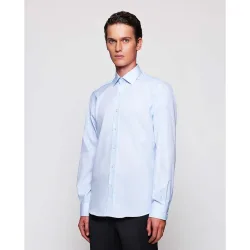 Camisa fil a fil semi-entallada travelshirt