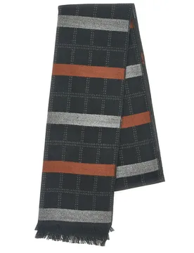 Sciarpa in viscosa nera a quadri con righe 46,003,06 - Roncato - FashionsVida
