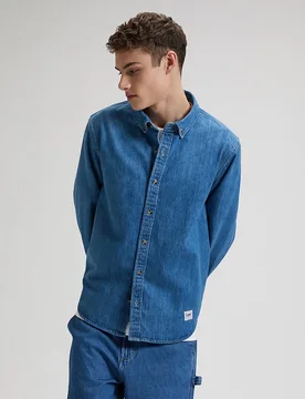 Camisa vaquera de hombre de manga larga de corte relaxed - Lee - FashionsVida