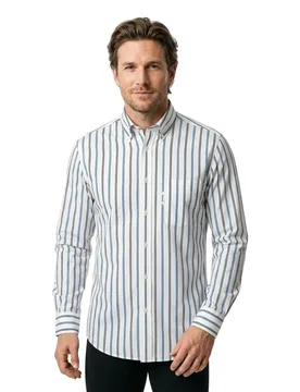 FaÇonnable Camicia A Maniche Lunghe Fm302192 Naval Blue XL - Façonnable - FashionsVida