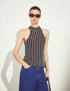 Blusa sin mangas y con cuello halter - Woman El Corte Inglés - FashionsVida