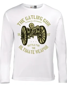 The Gatling Gun Armu Gun Vintage War Military Long Sleeve Men T-Shirt Full Casual 100% Cotton Shirts - Aliexpress - FashionsVida