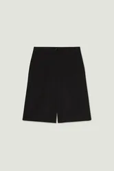 Shorts in lino donna nero