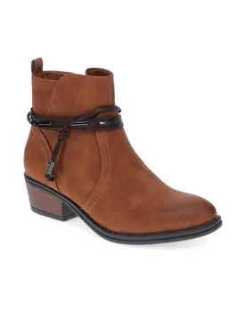 Women's Western-Heeled Ankle Boots in Tan Size: 9 - Tan - Size: 9 - Pavers - FashionsVida