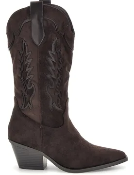 Stivali texani marroni in effetto suede P765 39 - CAFE' COST - FashionsVida