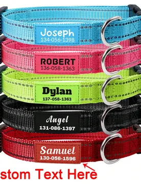 Pieza Collares personalizados para perros, collar de nailon reflectante personalizado con nombre y número de teléfono, 4 tallas ajustables para perr - Shein - FashionsVida