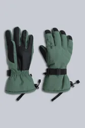 Edge Mens Waterproof Snow Gloves - Green - Green - Size: XL