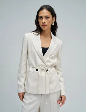 Blazer de mujer con lino de silueta regular - Salsa Jeans - FashionsVida