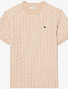 Camiseta de hombre de jacquard con monograma de manga corta - Lacoste - FashionsVida