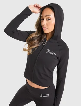 Logo Jersey Full Zip Hoodie - Damen, Schwarz - female - Size: XS - Juicy couture - FashionsVida