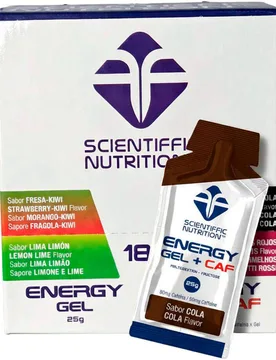 Caja gel energy 25g caf cola 18 uds energía instantánea (UNICA) - Scientiffic Nutrition - FashionsVida