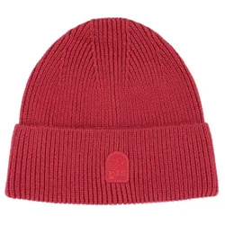 Womens Plain Red Beanie Wood - One Size