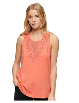 Maglietta Senza Maniche Lace Fusion Coral 2XS - Superdry - FashionsVida