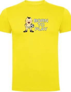 T-shirt à Manches Courtes Born To Play Football Yellow 3XL - Kruskis - FashionsVida
