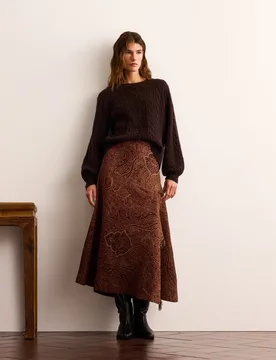 Falda midi estampada de mujer - Lloyd's - FashionsVida