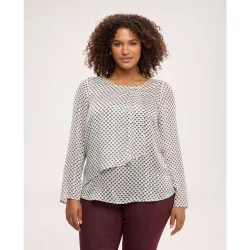 Blusa de mujer con estampado en georgette con volantes tejido de georgette